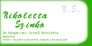 nikoletta szinko business card